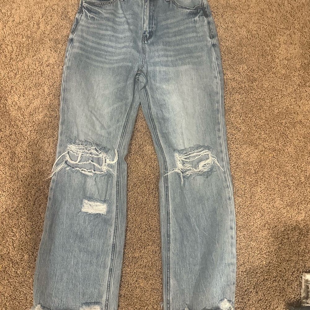 Altar'd State Light Blue High Rise Distressed Jeans